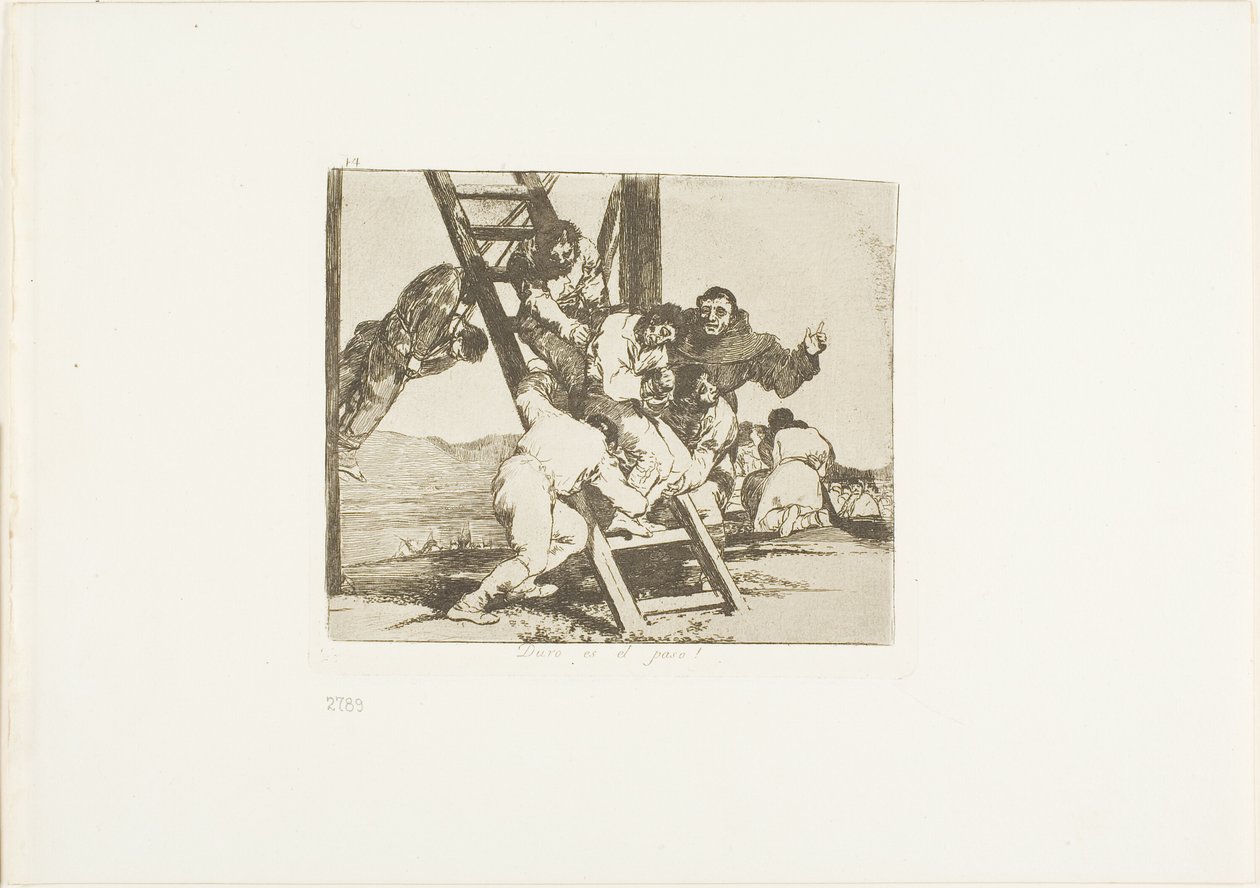É um passo difícil!, placa 14 de Os desastres da guerra de Francisco Jose de Goya y Lucientes