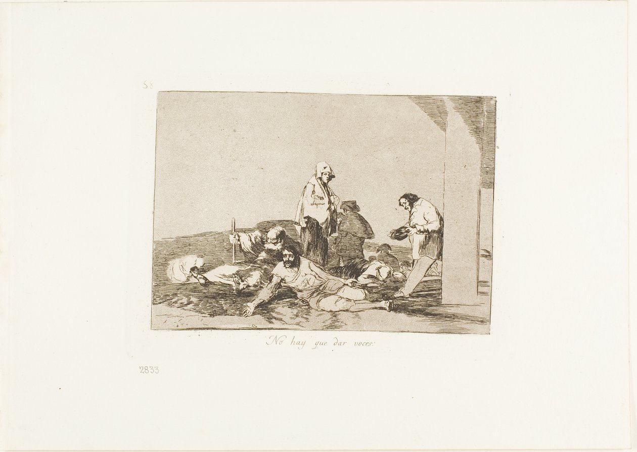 Não vale a pena gritar, placa 58 de Os Desastres da Guerra de Francisco Jose de Goya y Lucientes