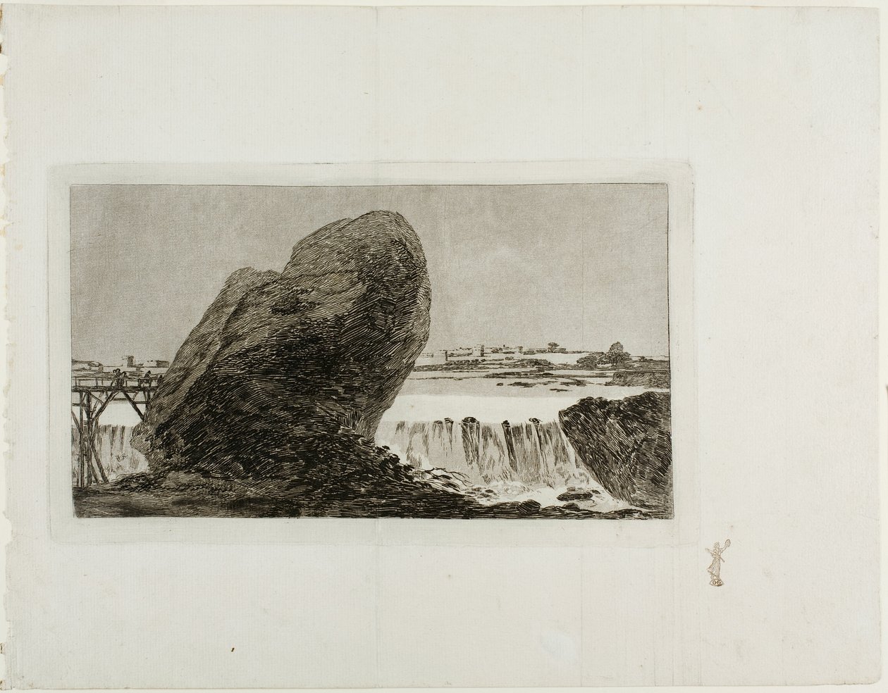 Paisagem com cascata de Francisco Jose de Goya y Lucientes