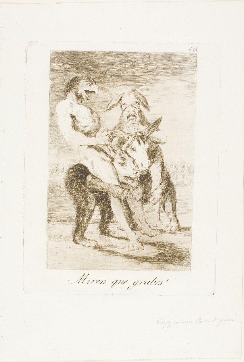 Veja como eles são solenes!, placa 63 de Los Caprichos de Francisco Jose de Goya y Lucientes