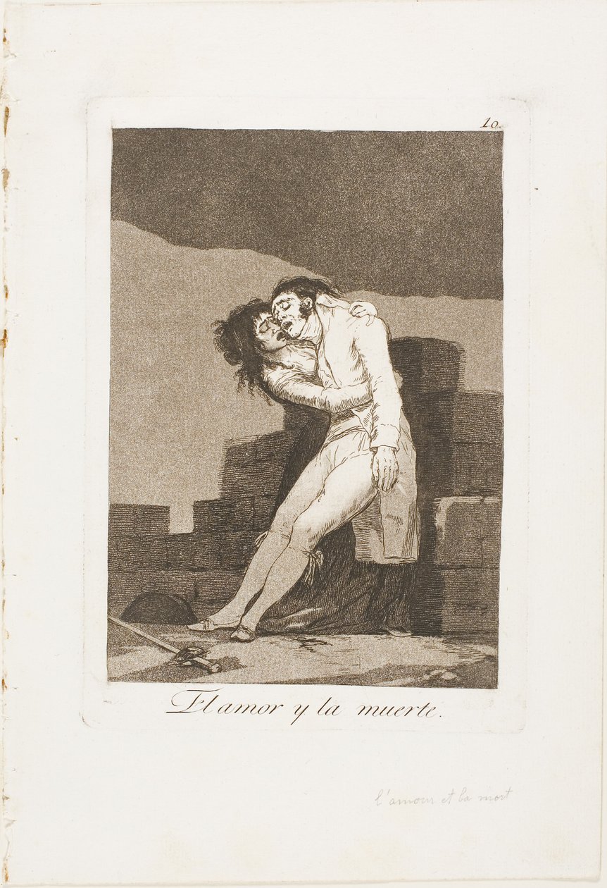 Amor e Morte, prato dez de Los Caprichos de Francisco Jose de Goya y Lucientes