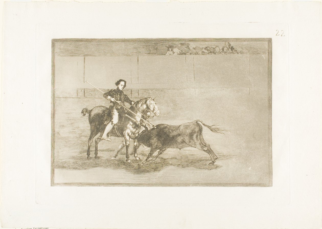 Coragem viril da célebre Pajuelera no ringue de Saragoça, placa 22 de The Art of Bullfighting de Francisco Jose de Goya y Lucientes