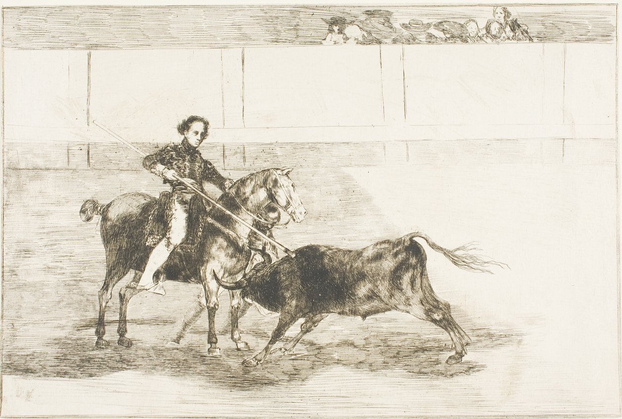 Coragem viril da célebre Pajuelera no ringue de Saragoça, placa 22 de The Art of Bullfighting de Francisco Jose de Goya y Lucientes