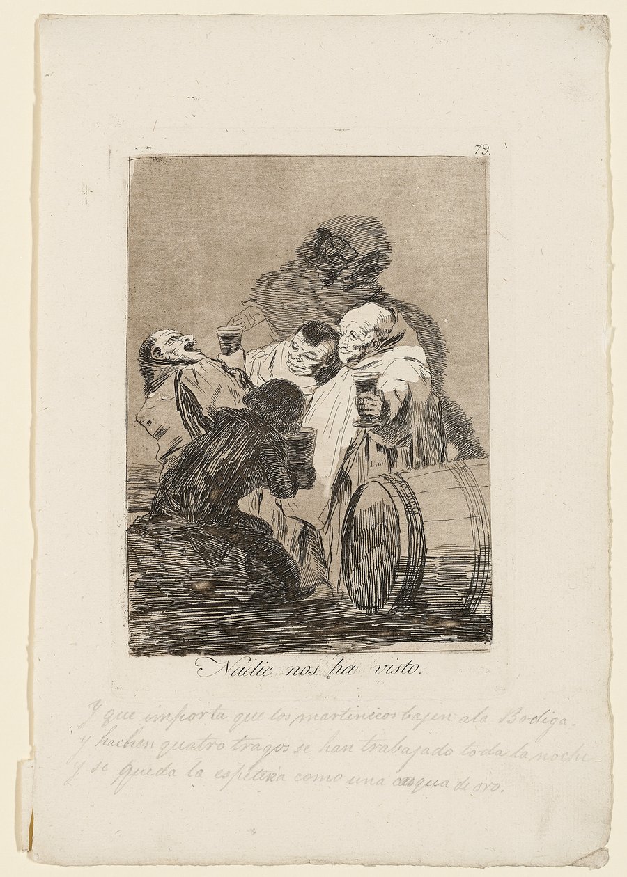 Ninguém nos viu, prato de "Los Caprichos", 1799 de Francisco de Goya