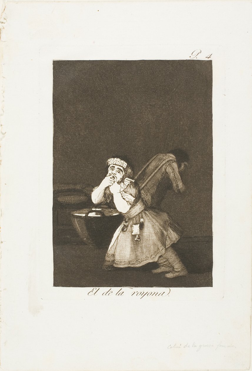 O menino da ama, prato quatro de Los Caprichos de Francisco Jose de Goya y Lucientes