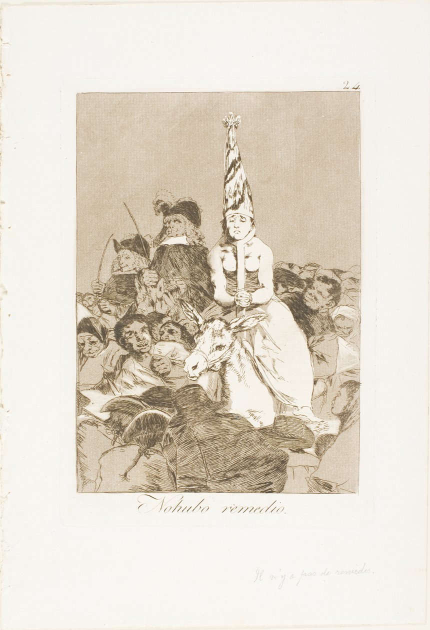 Nada poderia ser feito sobre isso, placa 24 de Los Caprichos de Francisco Jose de Goya y Lucientes