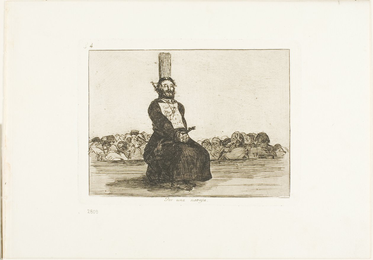 Por causa de uma faca, placa 34 de The Disasters of War de Francisco Jose de Goya y Lucientes