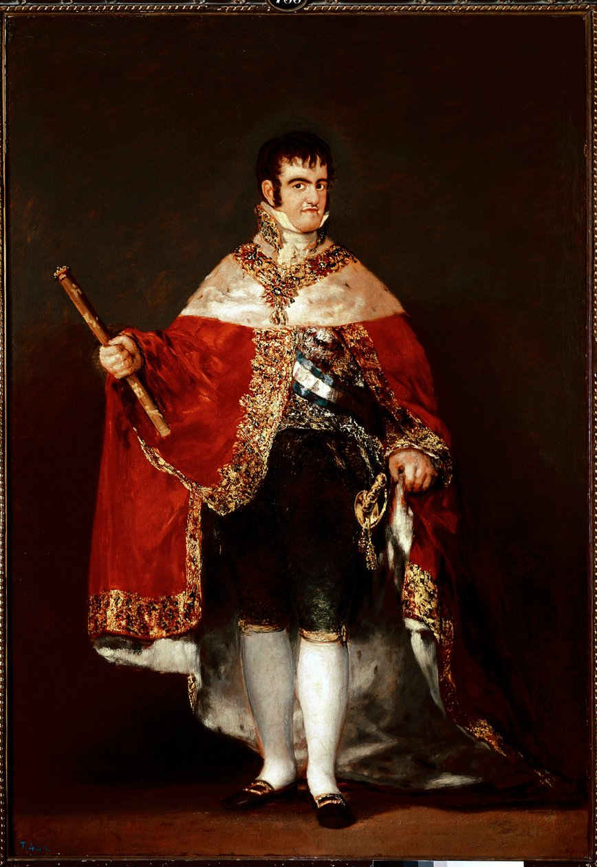 Retrato do rei Fernando VII em traje real (óleo sobre tela, c. 1815) de Francisco de Goya