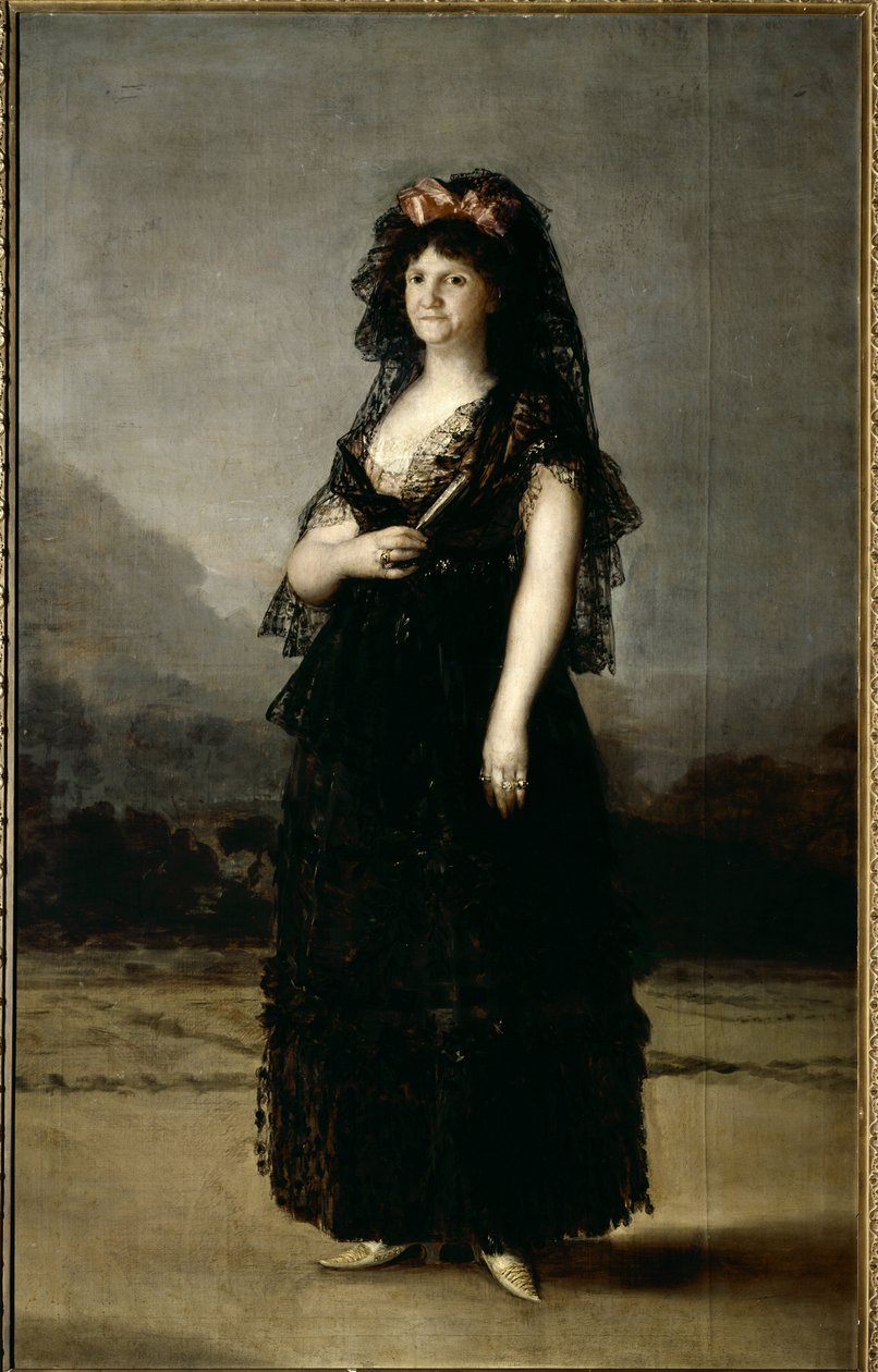 Retrato da Rainha Maria Luísa usando uma Mantilha (óleo sobre tela de Francisco de Goya