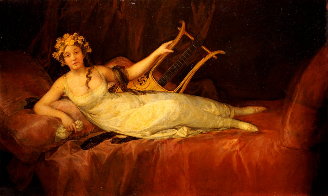 Retrato da 10ª Marquesa de Santa Cruz como musa, Euterpe, 1805 de Francisco de Goya