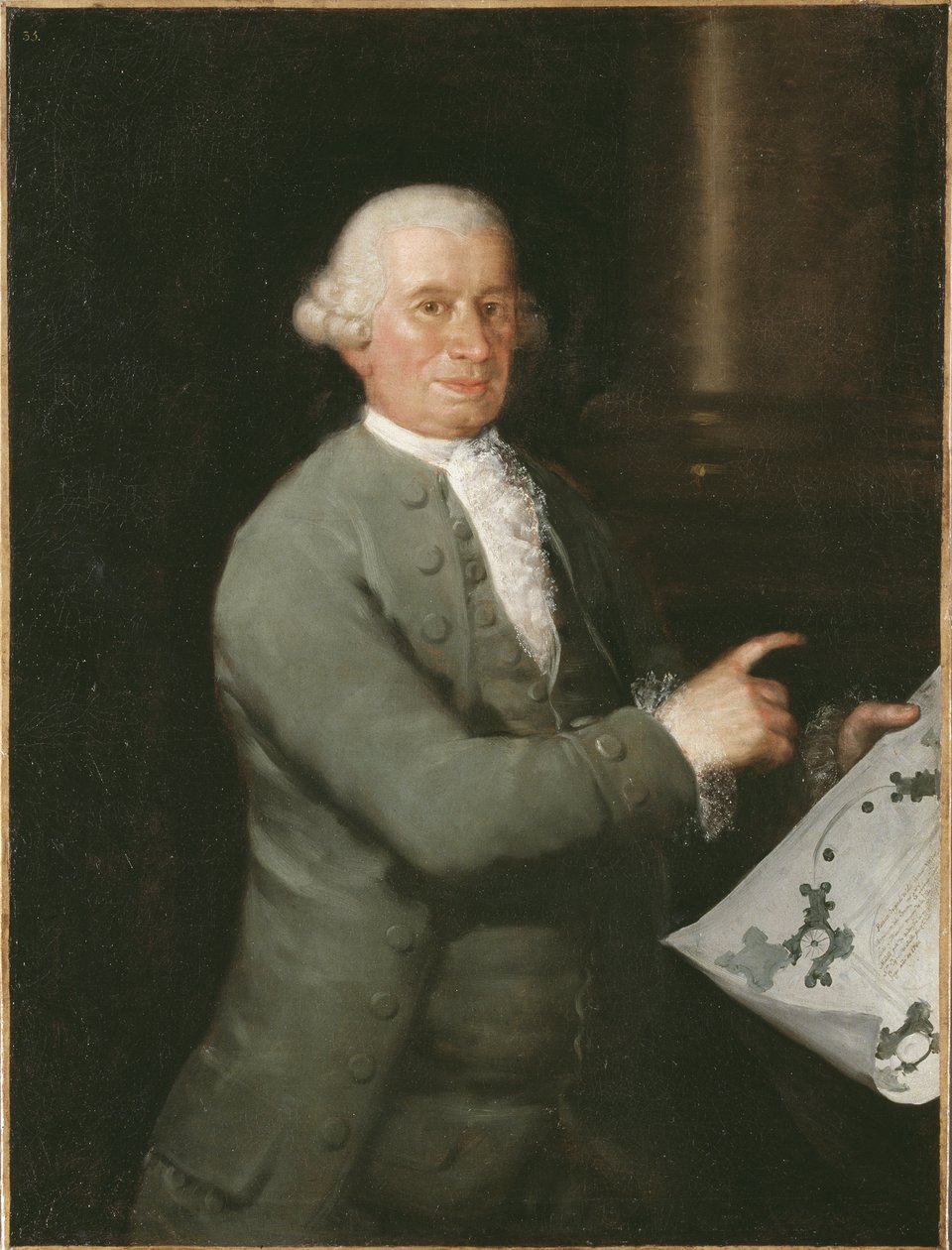 Retrato do Arquiteto Ventura Rodriguez (1717-1785), de Goya, Francisco, de (1746-1828). Óleo sobre tela de Francisco de Goya