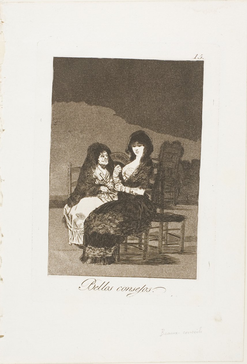 Lindos Ensinamentos, placa 15 de Los Caprichos de Francisco Jose de Goya y Lucientes