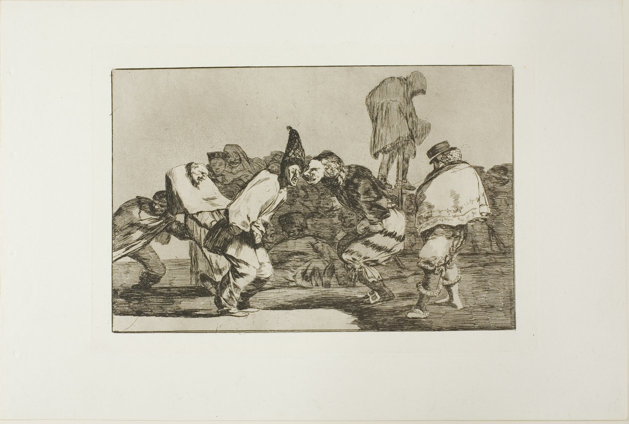 Alegra-te, Carnaval, porque amanhã serás cinzas, prato 14 de Los Proverbios de Francisco Jose de Goya y Lucientes