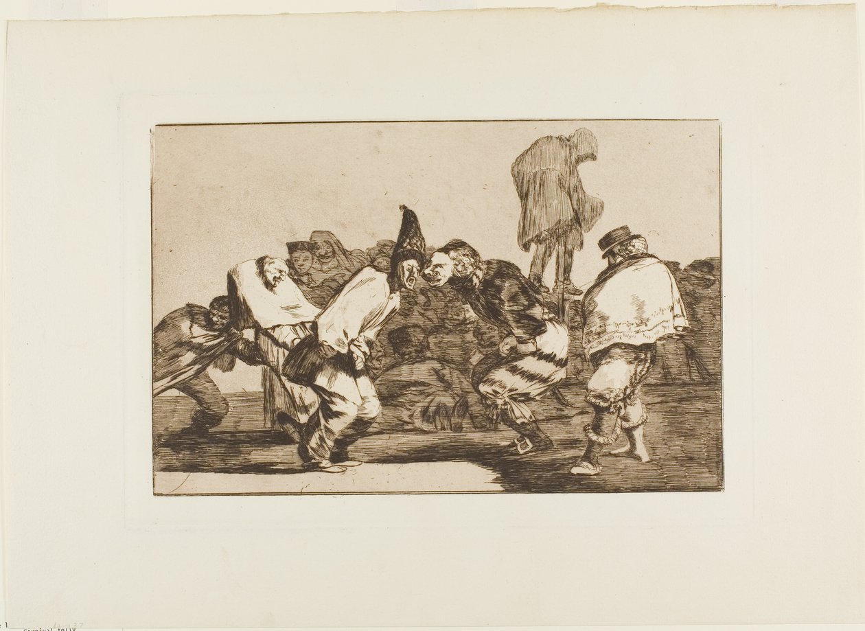 Alegra-te, Carnaval, porque amanhã serás cinzas, prato 14 de Los Proverbios de Francisco Jose de Goya y Lucientes