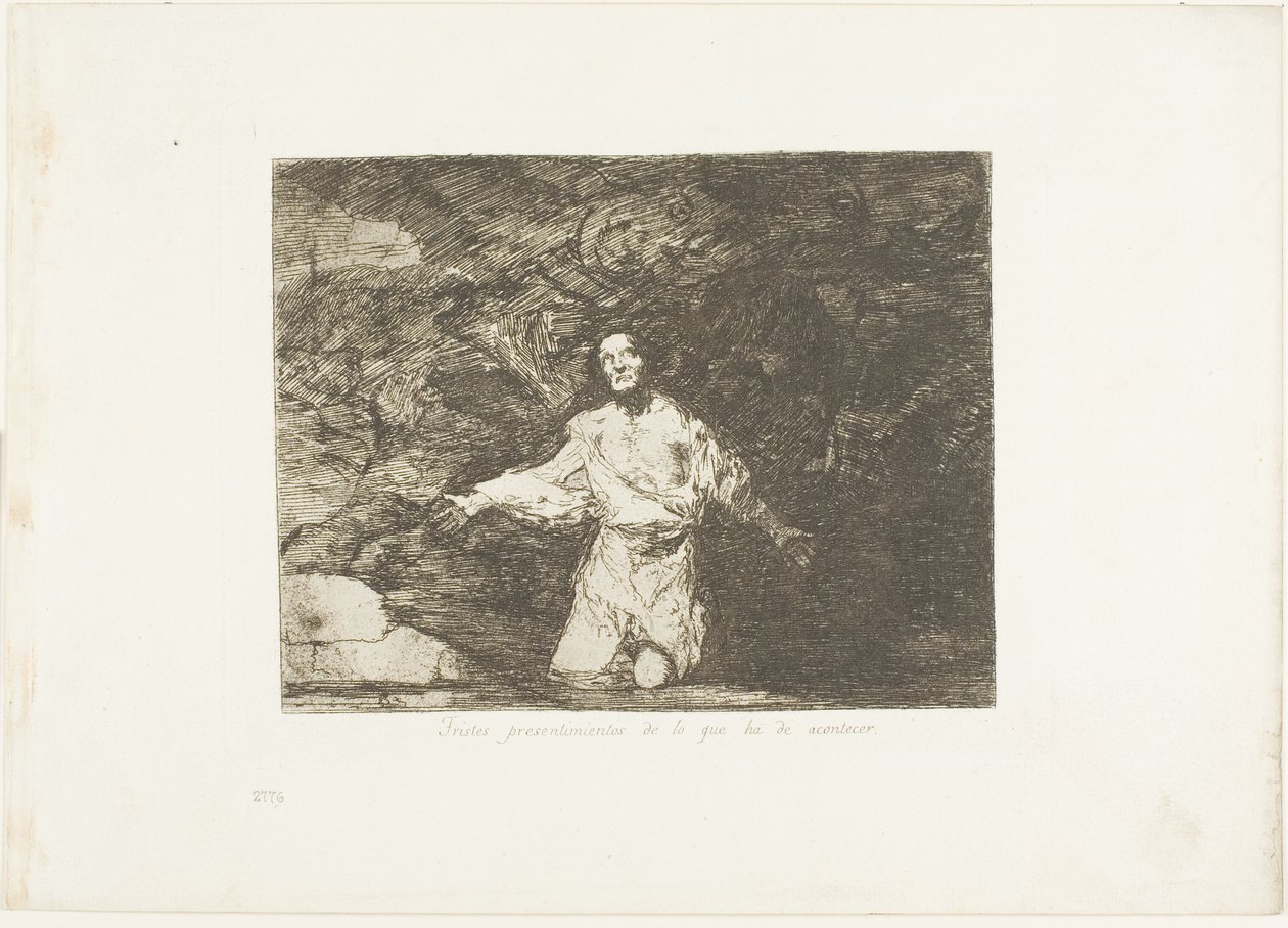 Tristes pressentimentos do que vai acontecer, prato um de Os Desastres da Guerra de Francisco Jose de Goya y Lucientes