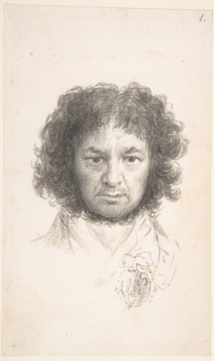 Auto-retrato, c.1796 ( pincel e tinta sobre papel) de Francisco Jose de Goya y Lucientes