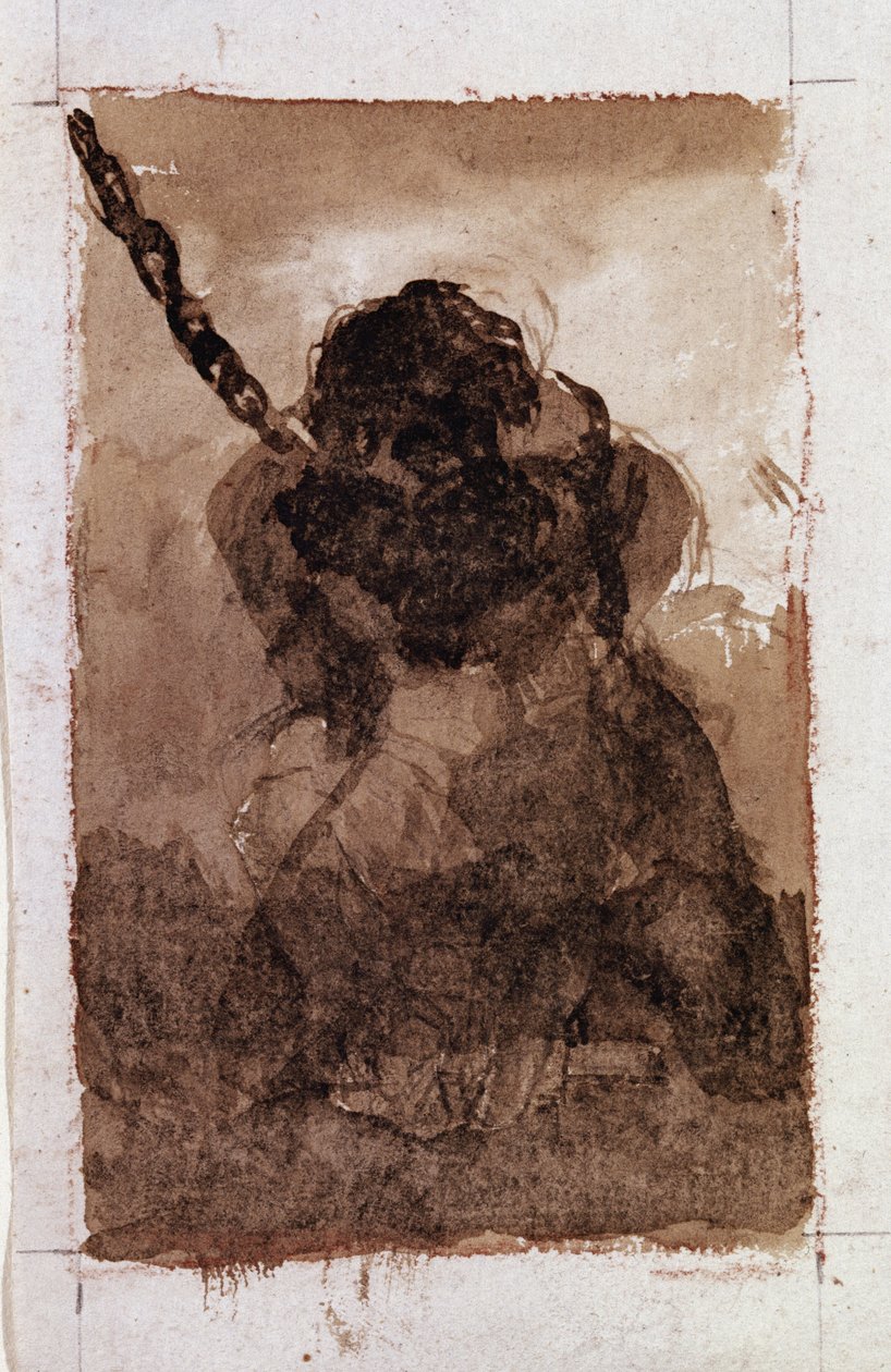 Silhueta da cadeia de prisioneiros (Desenho de Francisco de Goya