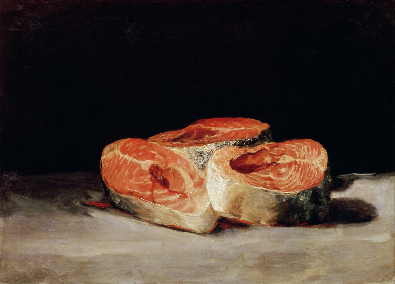 Natureza morta com fatias de salmão de Francisco Jose de Goya y Lucientes
