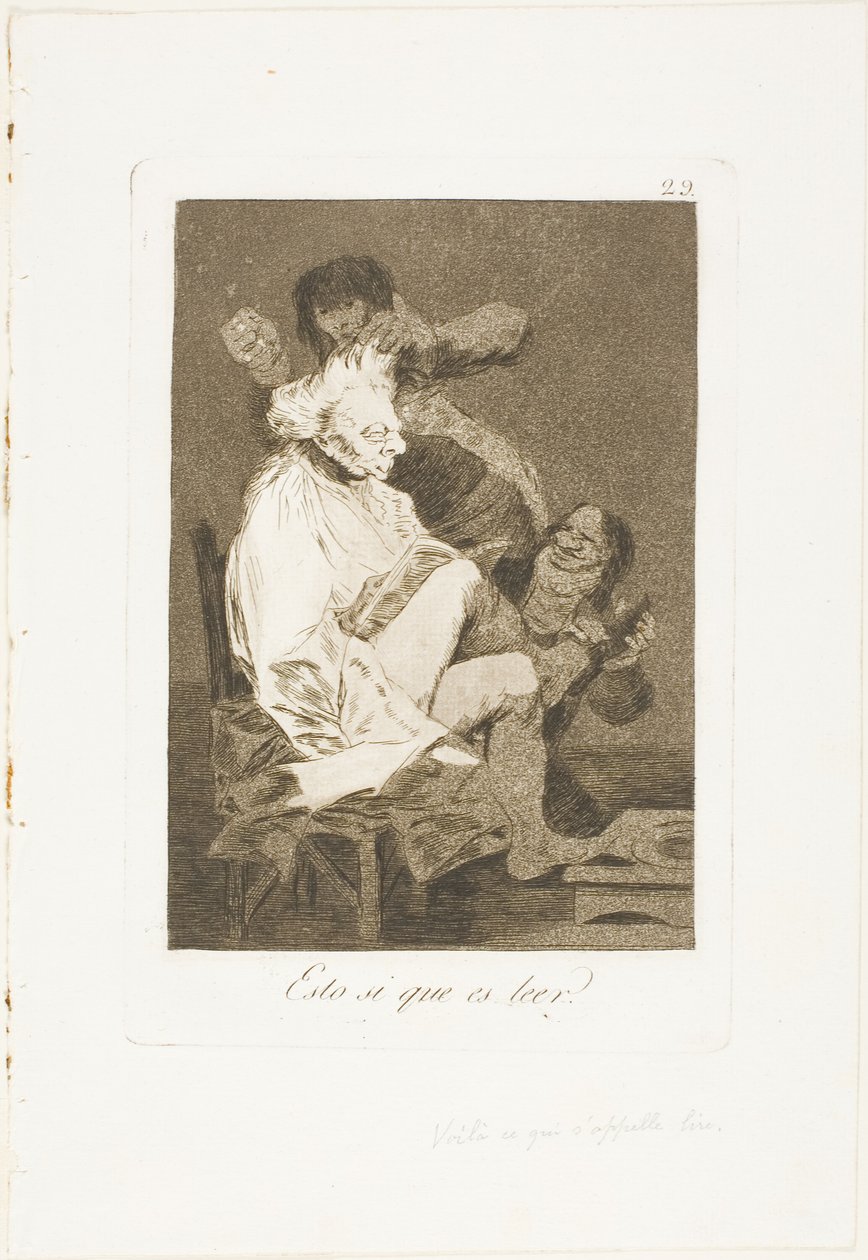 Isso certamente é saber ler, placa 29 de Los Caprichos de Francisco Jose de Goya y Lucientes
