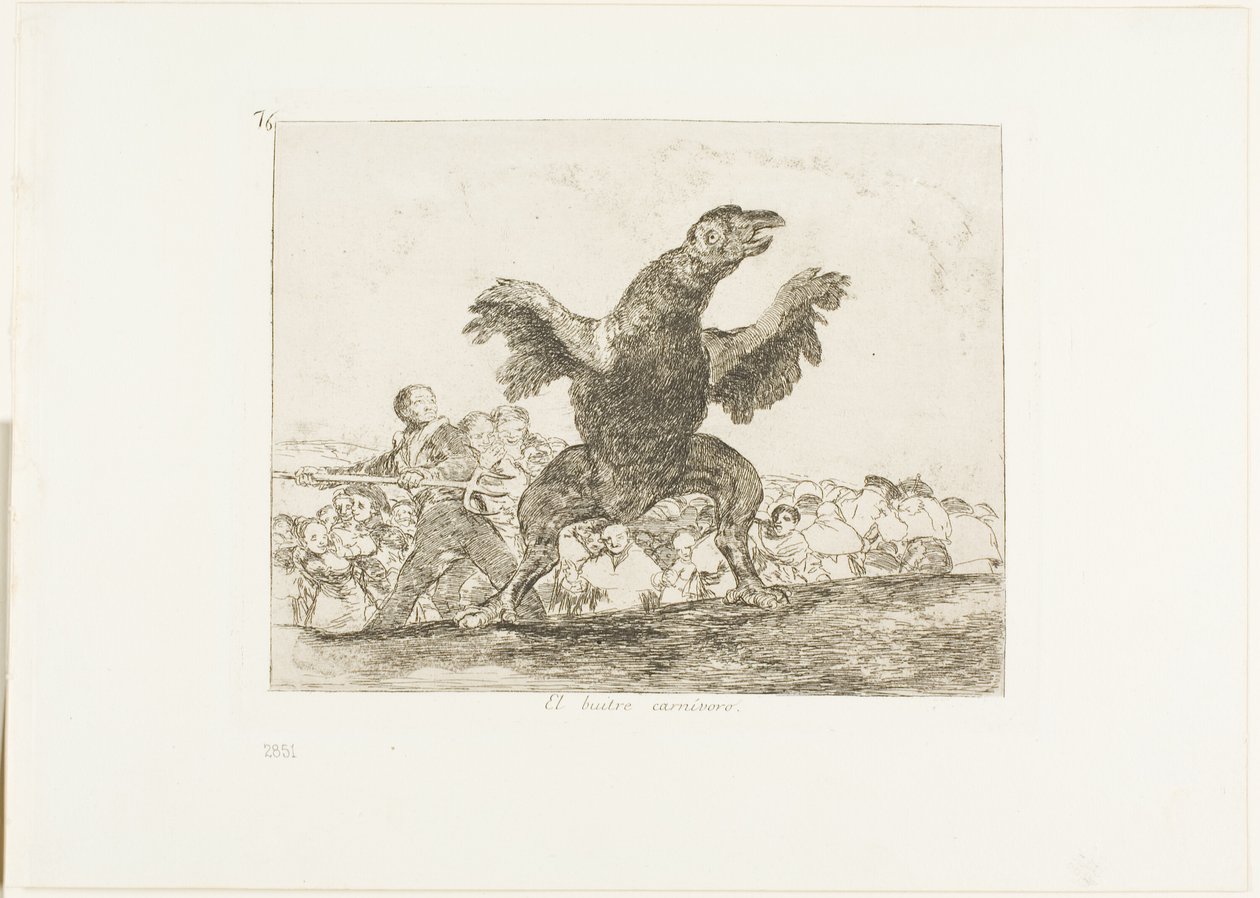 O Abutre Carnívoro, placa 76 de Os Desastres da Guerra de Francisco Jose de Goya y Lucientes