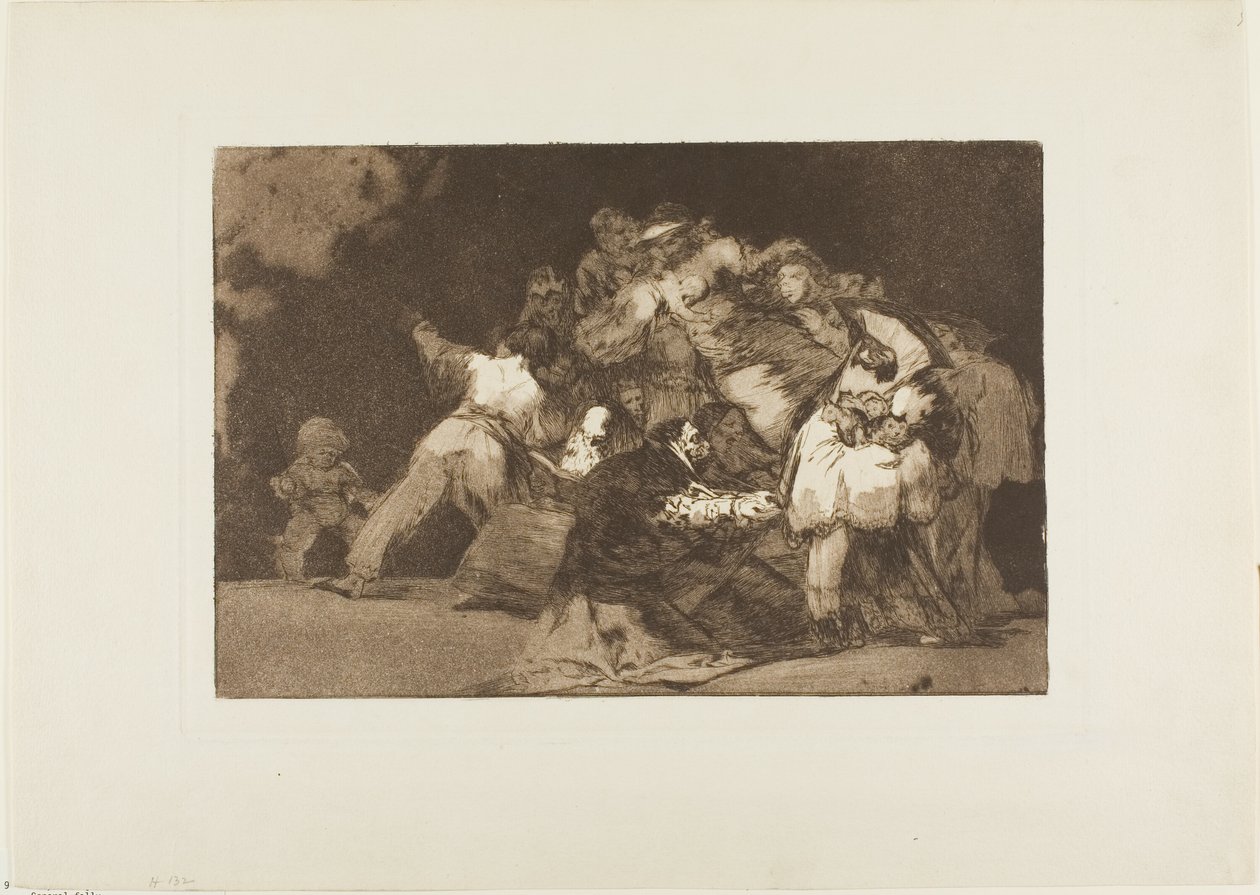 As Garras de um Gato e o Vestido de um Devoto - semelhante ao Vício é muitas vezes vestido com o hábito da Virtude, prato nove de Los Proverbios de Francisco Jose de Goya y Lucientes