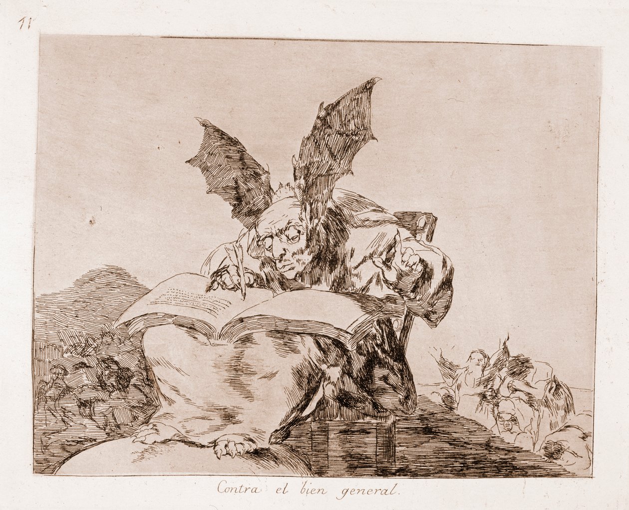 Os Desastres da Guerra : Contra o bem comum (gravura do desenho preparatório de Francisco de Goya