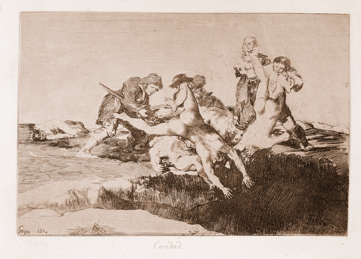 Os Desastres da Guerra : Caridade (Gravura após desenho de Francisco de Goya