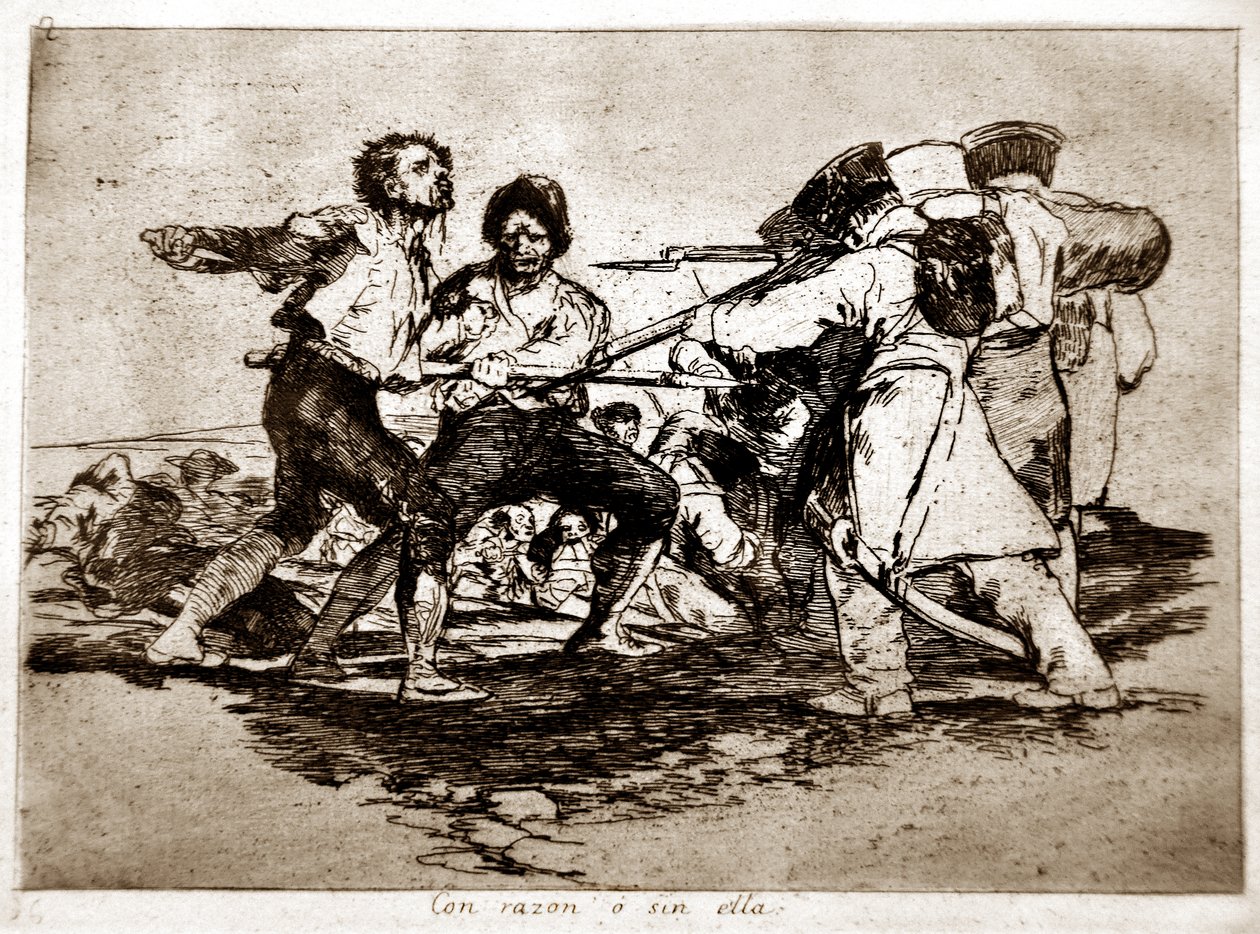Os Desastres da Guerra: Con Razon o Sin Ella (Certo ou Errado) de Francisco Jose de Goya y Lucientes
