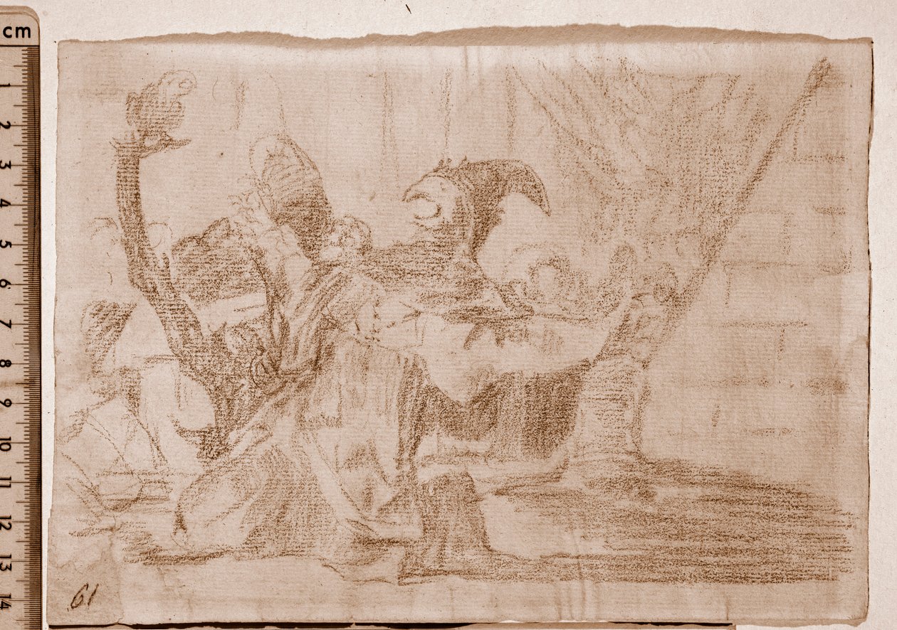 Os Desastres da Guerra : Farandole de charlatães (desenho preparatório de Francisco de Goya
