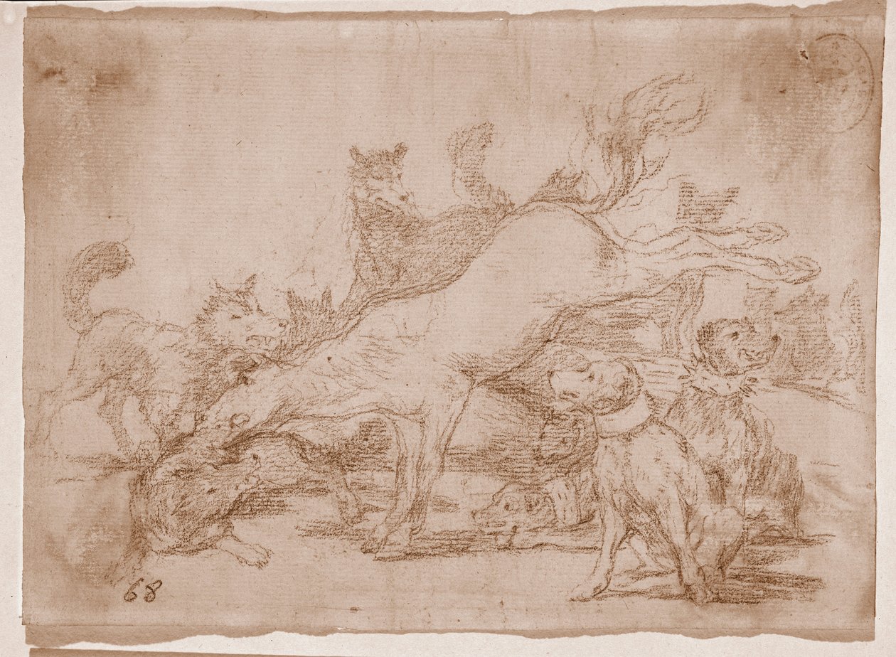 Os Desastres da Guerra : Ele defende bem (desenho preparatório de Francisco de Goya