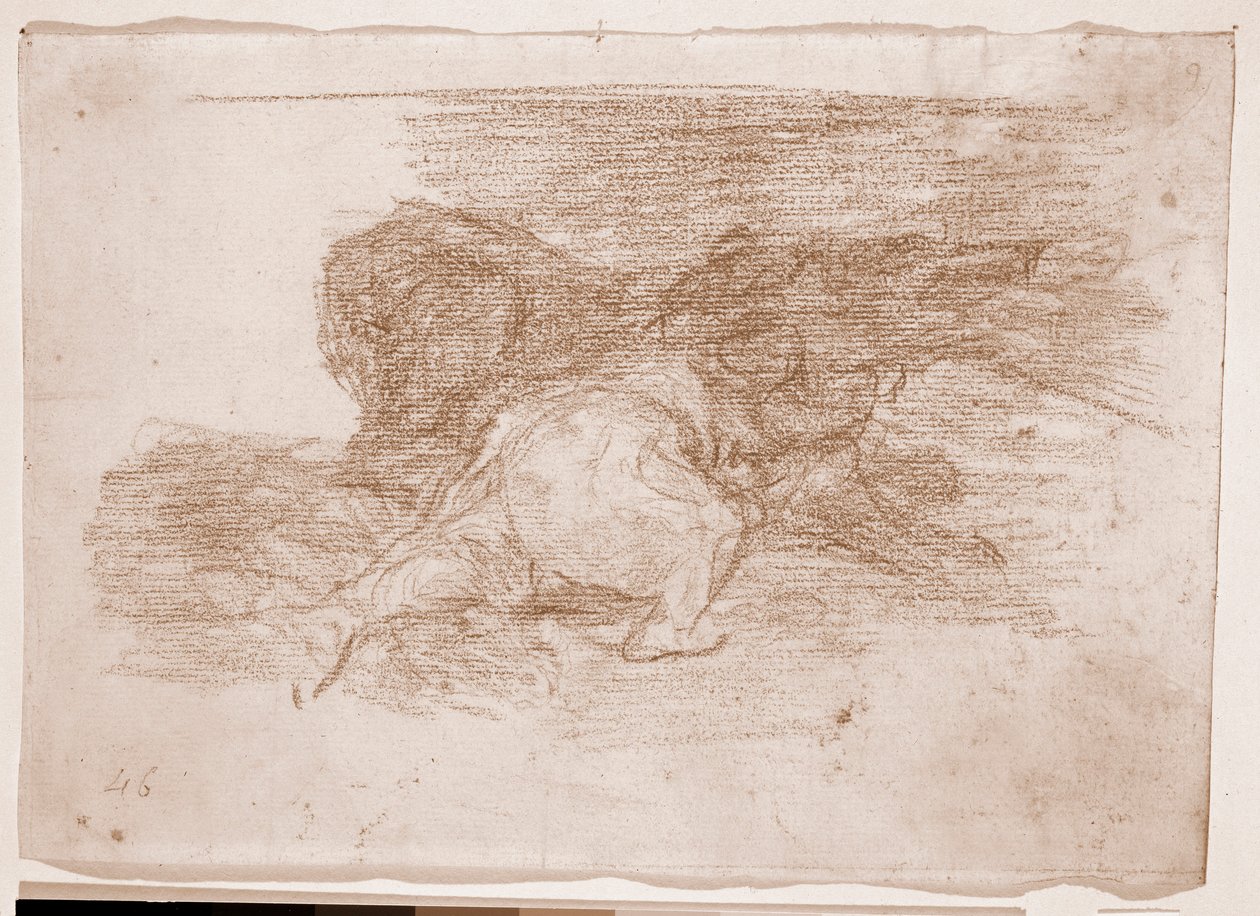 Os Desastres da Guerra : Ele colhe alguns benefícios (desenho preparatório de Francisco de Goya