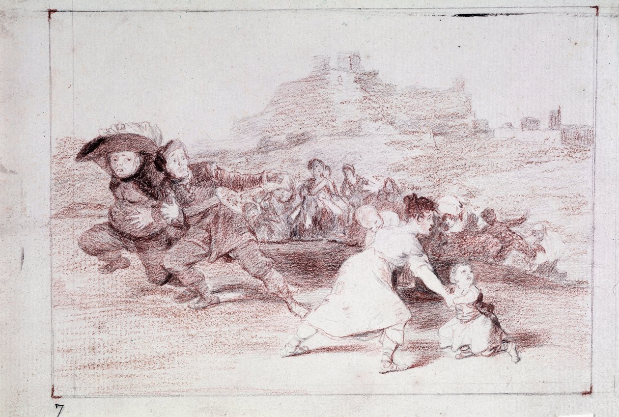 Os Desastres da Guerra : Eu o vi (desenho preparatório de Francisco de Goya