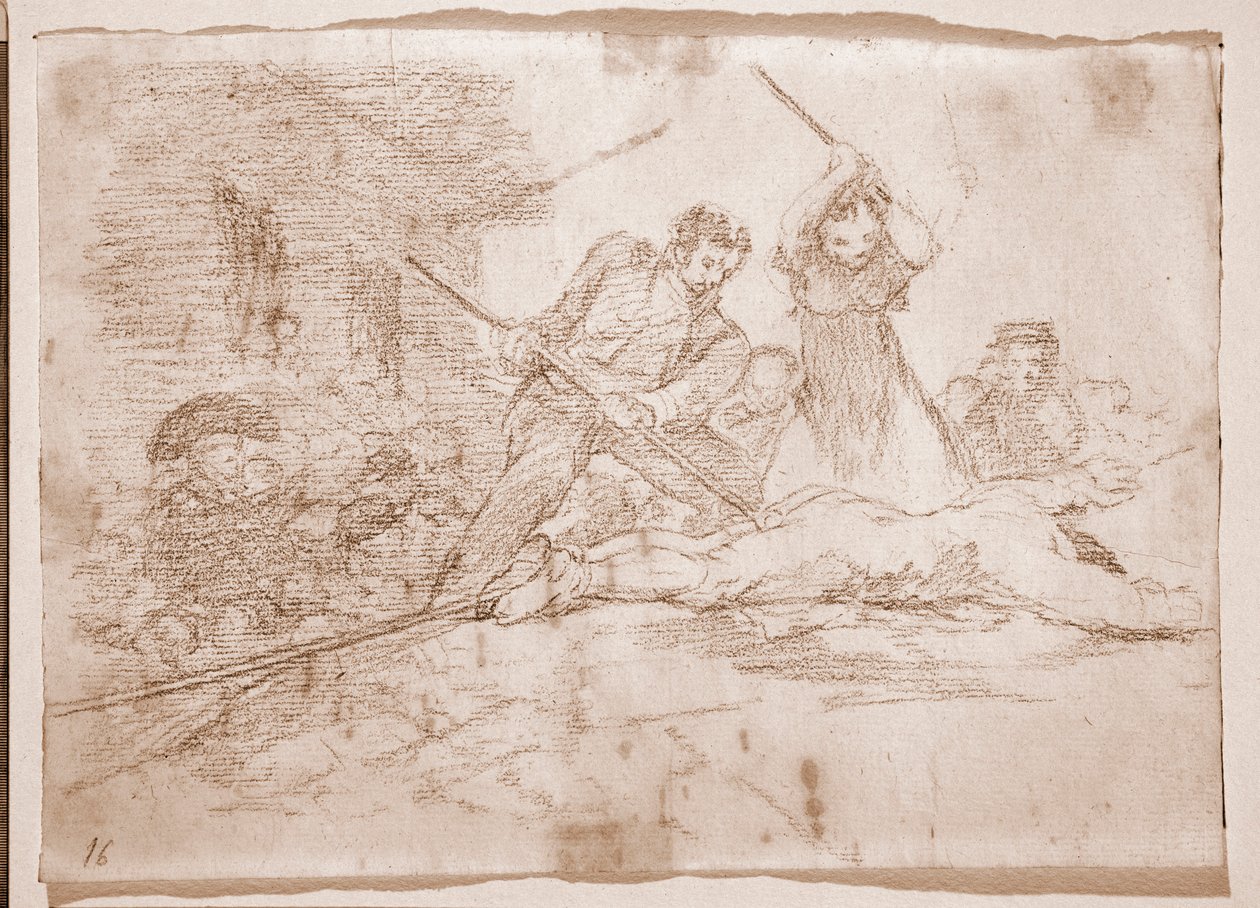 Os Desastres da Guerra : Rabble (desenho preparatório de Francisco de Goya