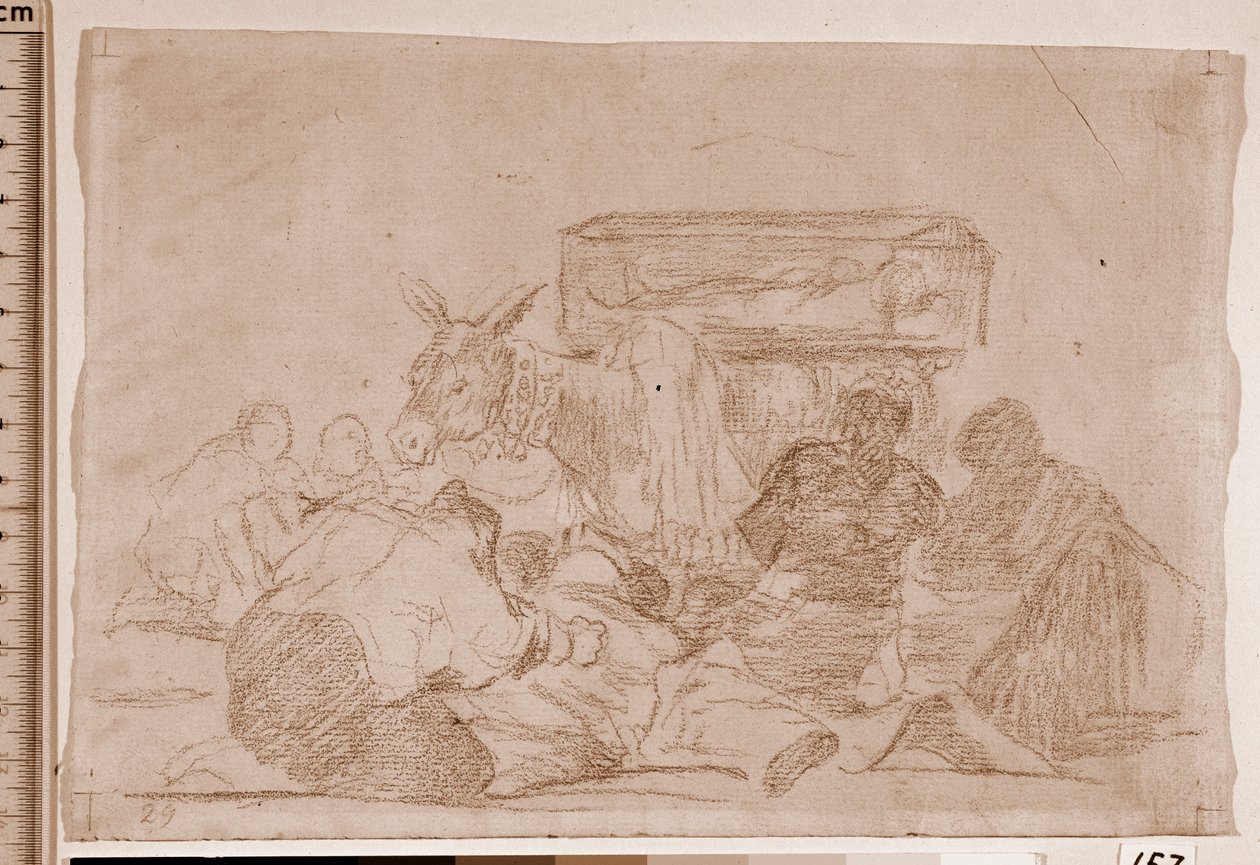 Os Desastres da Guerra: devoção estranha (desenho preparatório de Francisco de Goya