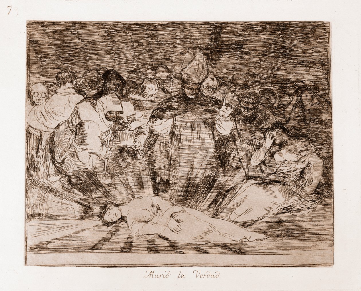 Os Desastres da Guerra : A verdade está morta (gravura do desenho preparatório de Francisco de Goya