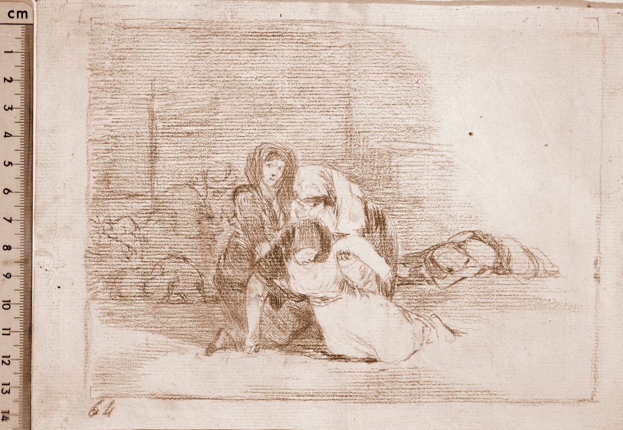 Os Desastres de Guerra : Não chegam a tempo (desenho preparatório de Francisco de Goya