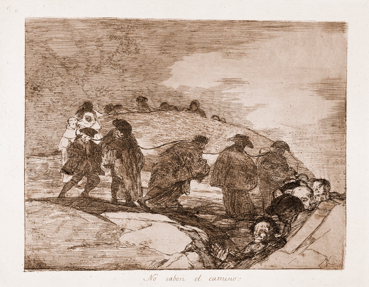 Os Desastres da Guerra : Eles não conhecem o caminho (gravura do desenho preparatório de Francisco de Goya