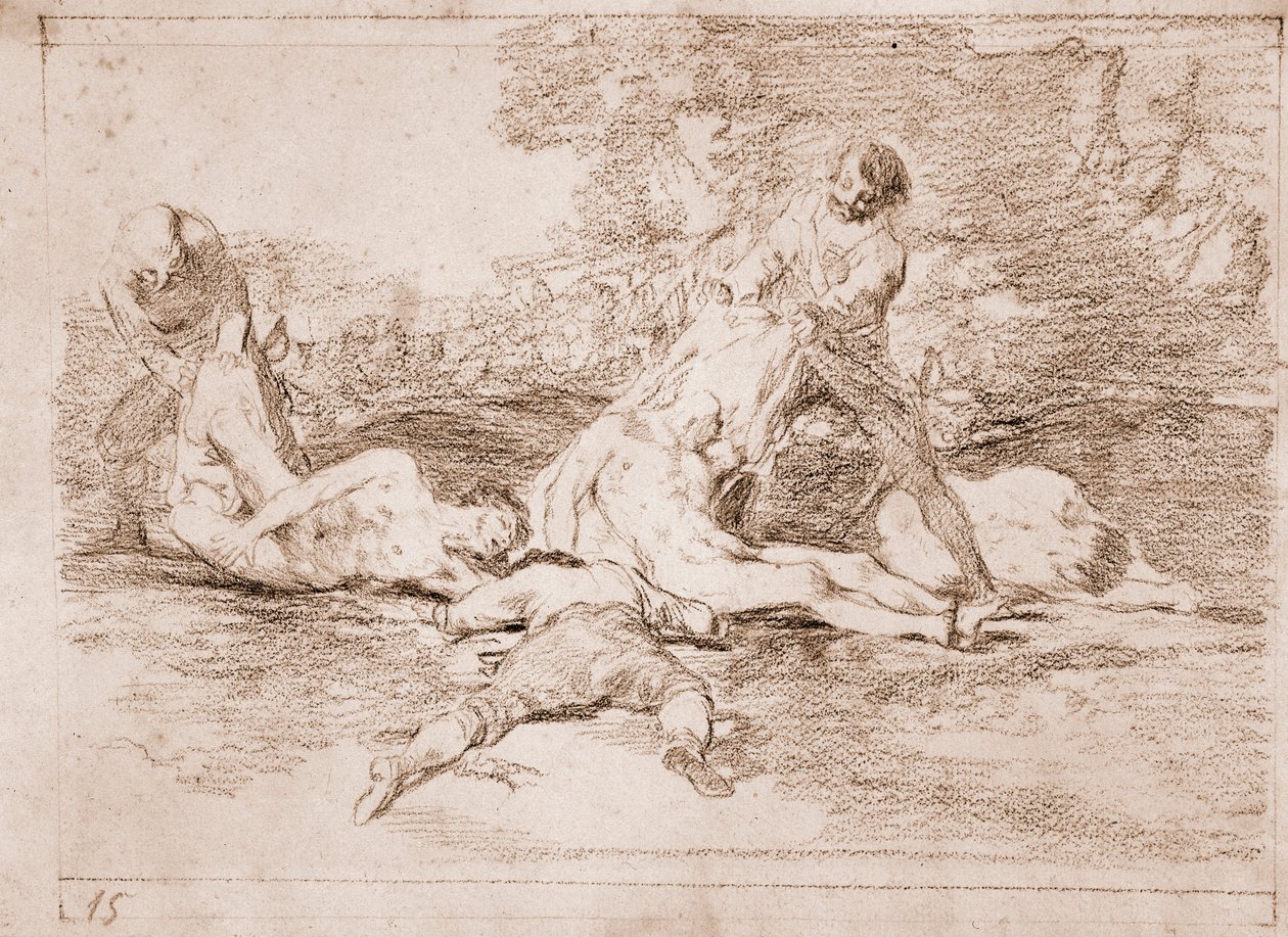 Os Desastres da Guerra : Tiram partido disso (desenho preparatório de Francisco de Goya