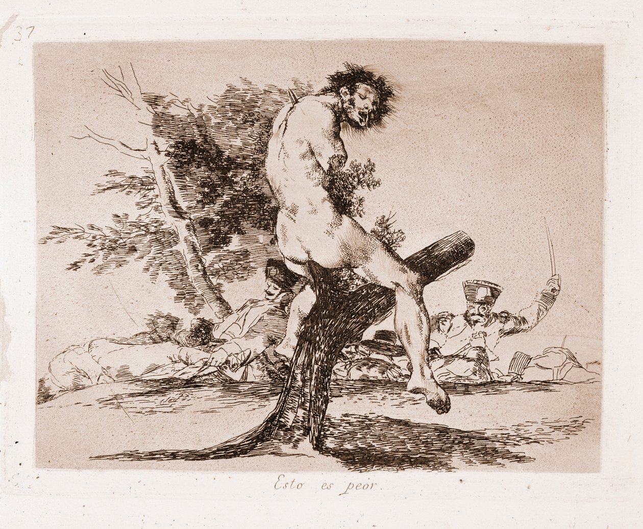 Os Desastres da Guerra : Isto é pior (Gravura do desenho preparatório de Francisco de Goya