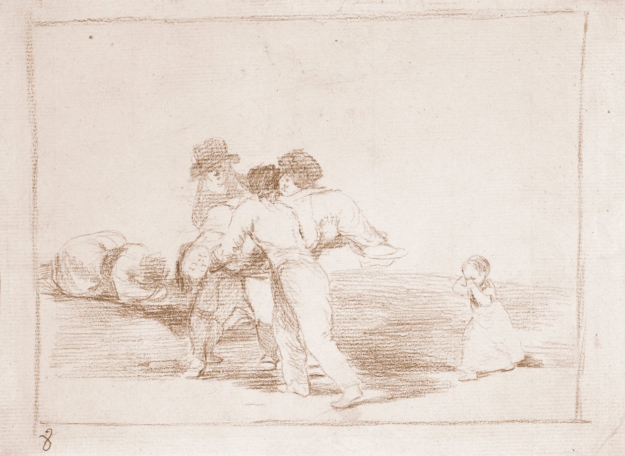 Os Desastres da Guerra : Unhappy Mother (desenho preparatório de Francisco de Goya