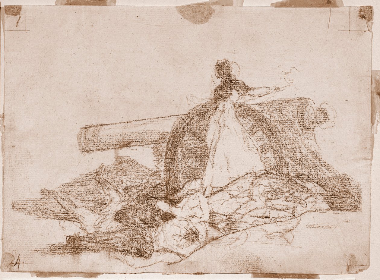 Os Desastres da Guerra : Que coragem! (desenho preparatório de Francisco de Goya