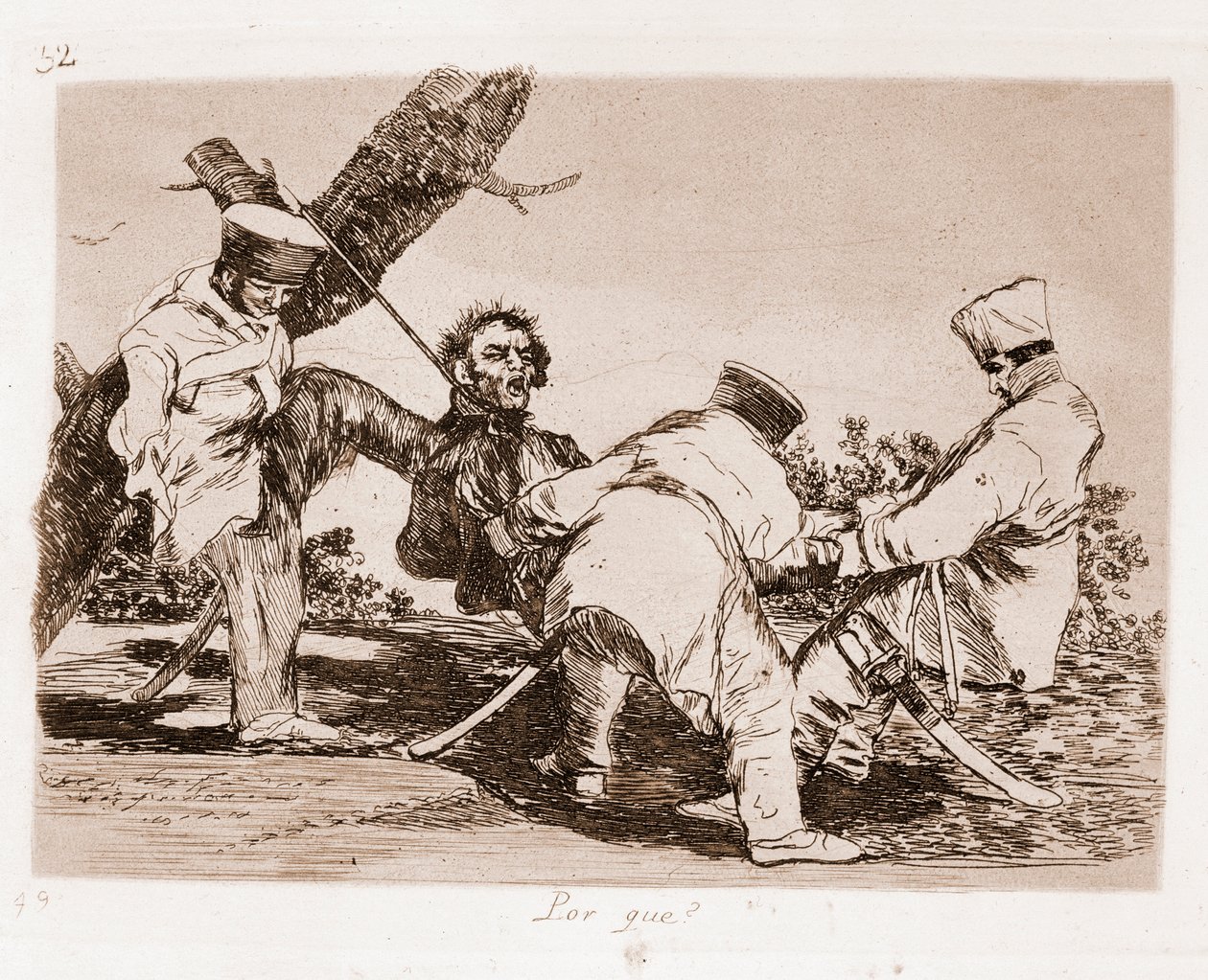 Os Desastres da Guerra : Porquê (gravura a partir do desenho preparatório de Francisco de Goya