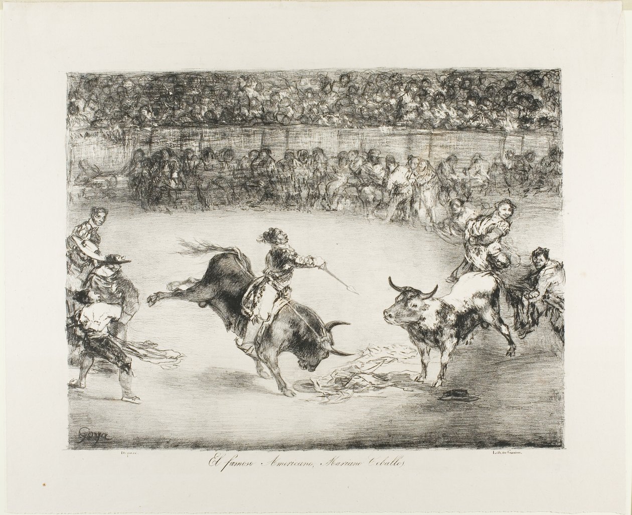 O famoso americano, Mariano Ceballos, de The Bulls of Bordeaux de Francisco Jose de Goya y Lucientes