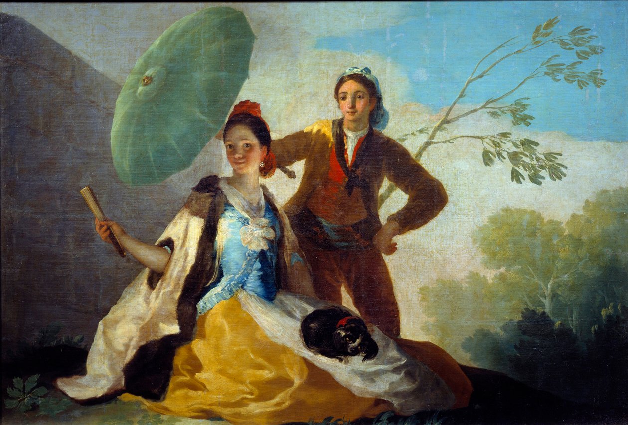 A Pintura Parasol de Francisco de Goya (1746-1828) Século XVIII Museu do Prado de Madrid de Francisco de Goya