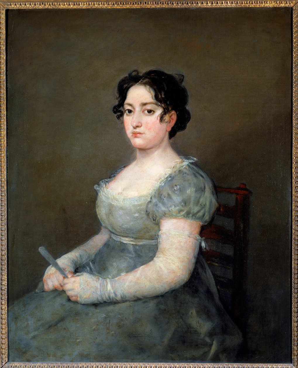 A Mulher na Pintura do Fã de Francisco de Goya (1746-1828) Sol do século XIX. 1,03x0,84 m de Francisco de Goya