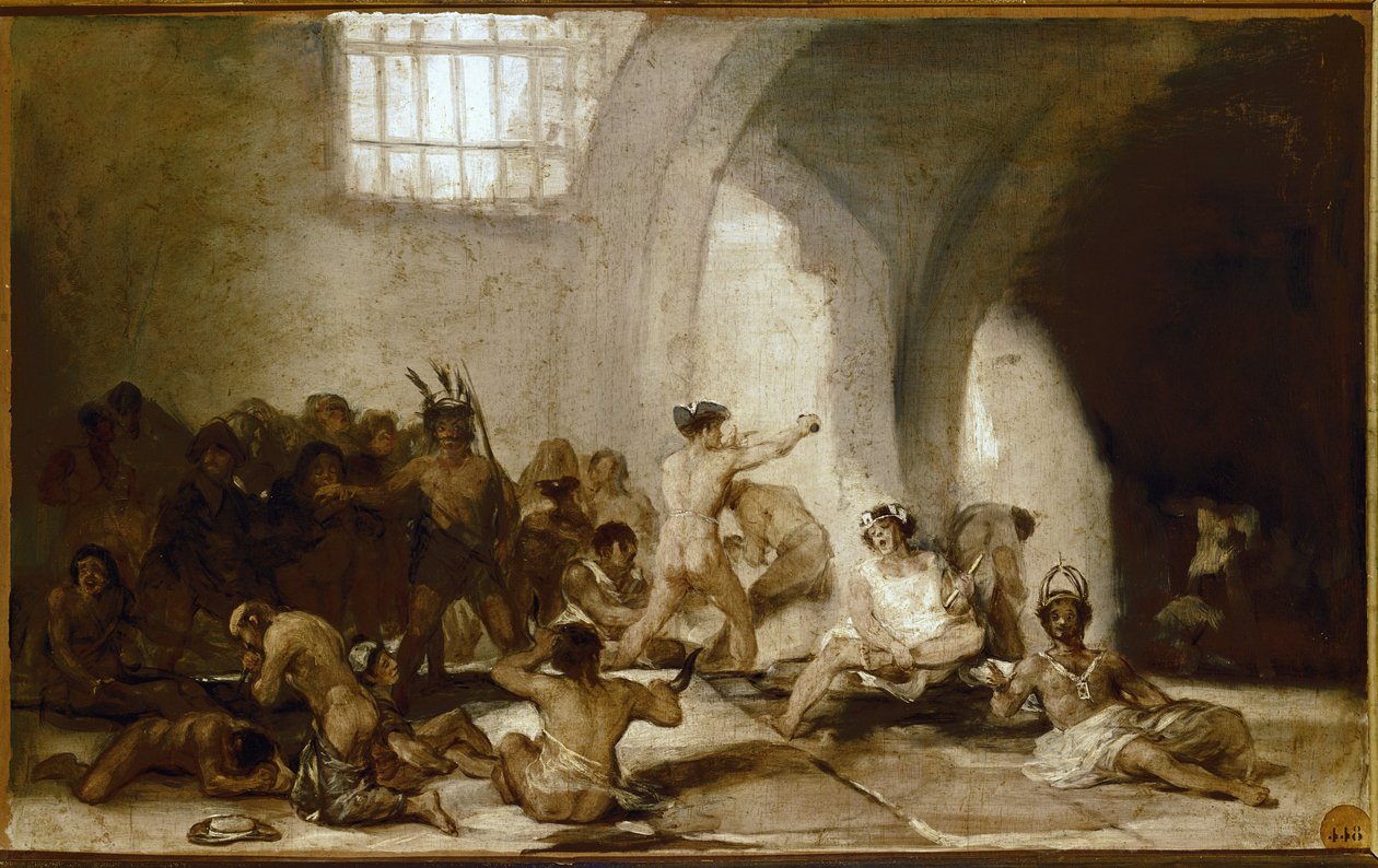 A casa de loucos.(óleo sobre madeira de Francisco de Goya