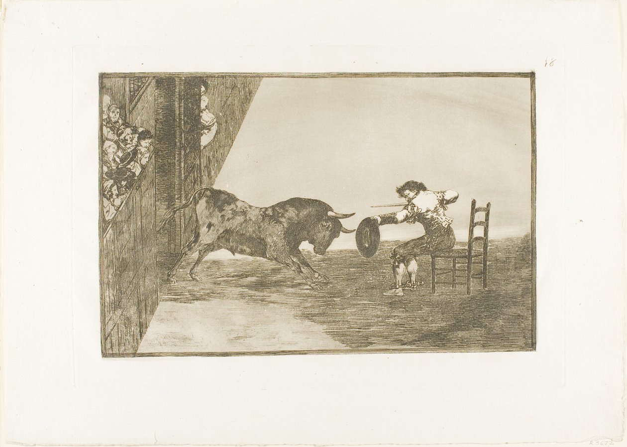 A ousadia de Martincho no ringue de Saragoça, placa 18 de The Art of Bullfighting de Francisco Jose de Goya y Lucientes