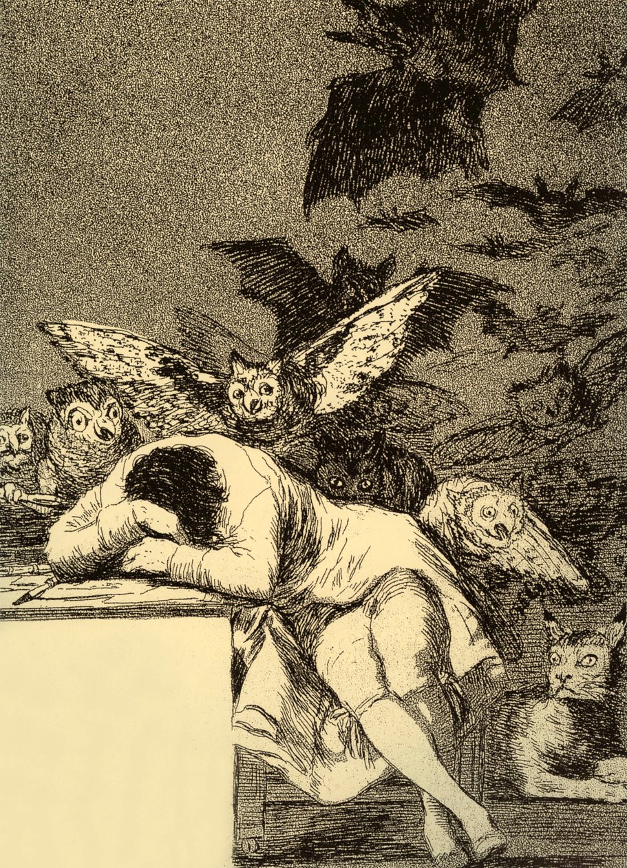 O sono da razão produz monstros (Caprice 43) de Francisco Jose de Goya y Lucientes