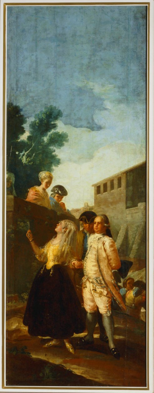 O soldado e a mulher ... (pintura sobre tela) de Francisco Jose de Goya y Lucientes