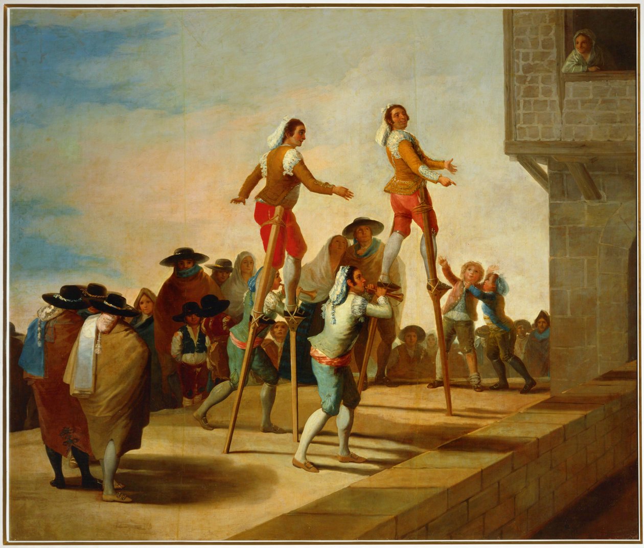 As palafitasCartoon para uma tapeçaria no Prado ... (pintura sobre tela) de Francisco Jose de Goya y Lucientes